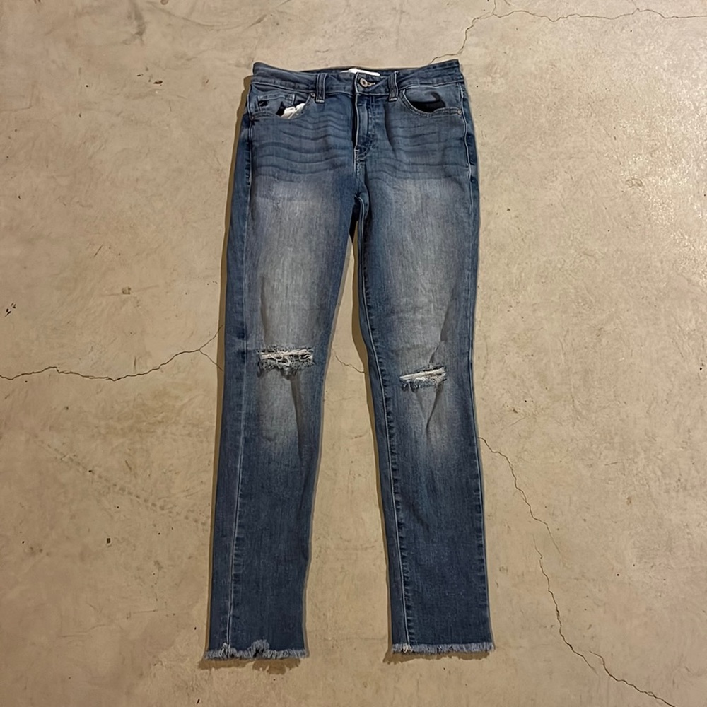 Kancan Distress Ankle Length Jeans